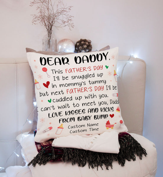 Personalized New Dad Pillow| First Father's Day Gift for Husband, Expecting Father, Dad To Be| JPL62