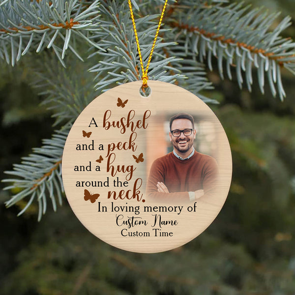Memorial Circle Ornament - Personalized Ornament Butterfly Memorial Ornament Sympathy Gift for Loss of Father Mother In Loving Memory of Loved One in Heaven - JOR58