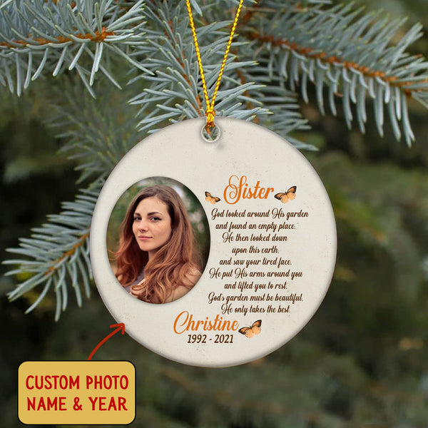 Sister Memorial Ornament - My Angel Sister, Christmas in Heaven, Remembrance Home Decor, Memorial Gift for Loss of Sister in Loving Memory| NOM91