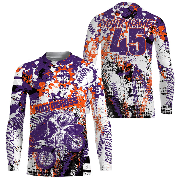 Custom purple MX riding jersey youth kid adult Motocross racing dirt bike off-road motorcycle PDT14