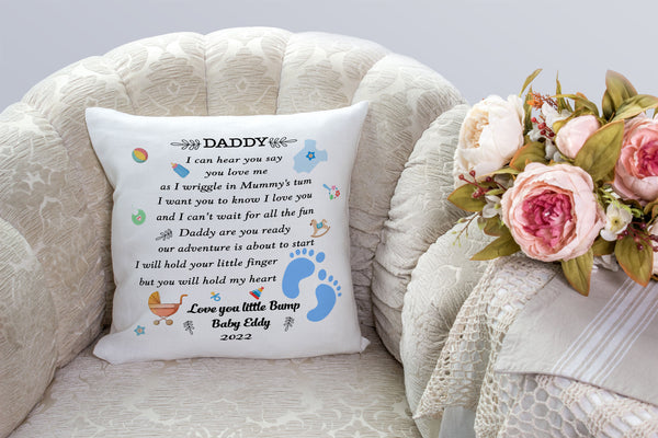 Personalized New Dad Pillow| Daddy Are You Ready| First Father's Day Gift for Husband, Expecting Dad| JPL64