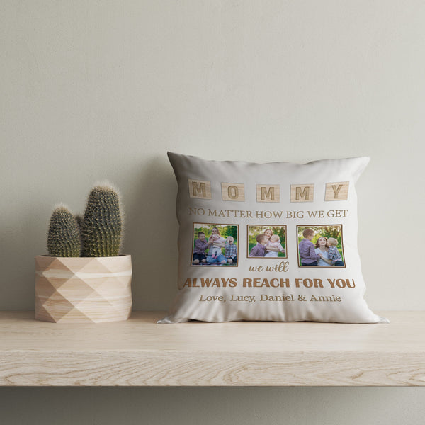 Personalized Mom Pillow - Mommy Photo Collage Mother's Day Pillow, I Love You Mom Birthday Christmas| NPL15