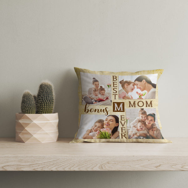 Best Bonus Mom Ever, Step Mom Personalized Pillow, Mother's Day Gift for Bonus Mother, Step Mother| NPL22