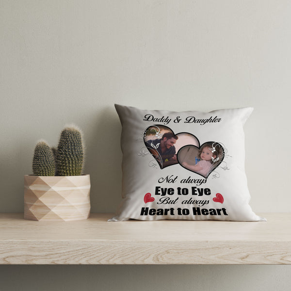 Daddy & Daughter Personalized Pillow (Insert Included) Custom Photo Father's Day Gift 1-side Print| NPL54