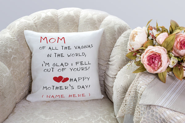 Mom Funny Pillow (Insert Included) Happy Mother's Day Gift Custom Name Throw Pillow 1-side Print Case| NPL113