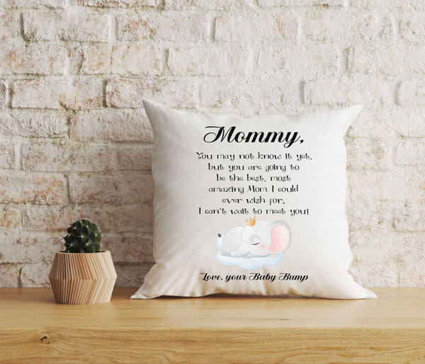 Pregnant Mom Pillow from Baby Bump Cute Elephant, Expecting Mom, Soon to Be Mom Mother's Day Gift| NPL08