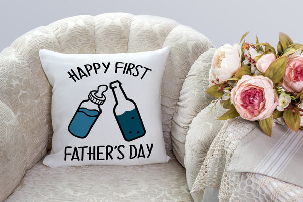 Happy First Fathers Day Cute Pillow (Insert Included) New Dad Gift, Dad to Be 1-side Print Case| NPL92