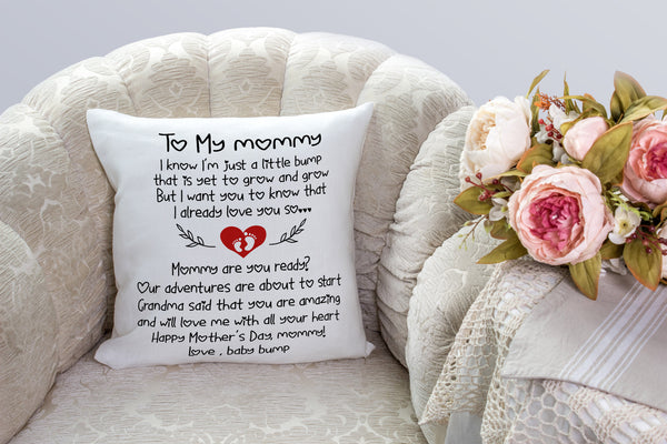 Mom To Be Cute Pillow (Insert Included) First Mother's Day Gift To My Mommy Throw Pillow 1-side Print| NPL111