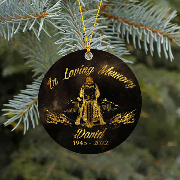 Personalized Motorcycle Memorial Ornament Sympathy Gift For Loss Of Bikers Remembrance Home Decor ODT02