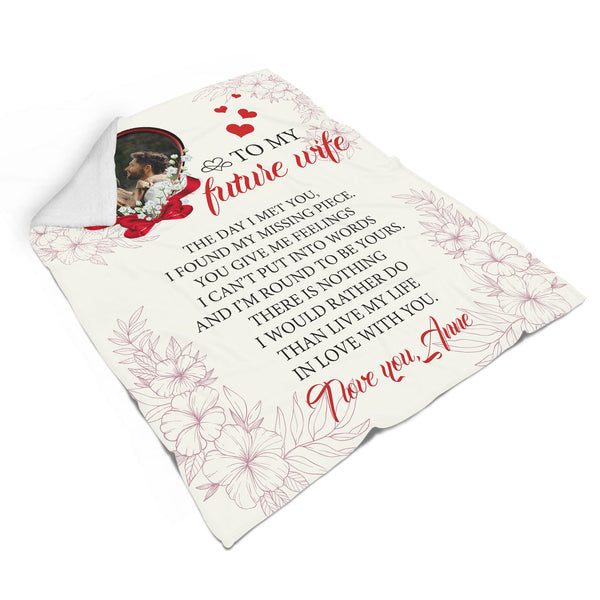 Custom Blanket with Pictures| To My Future  Wife Blanket| My Wife Blanket| Valentine’s  Day Gifts| Best Gift for Your Life Partner| To  My Wife Blanket| Valentines Blanket BP60 Myfihu