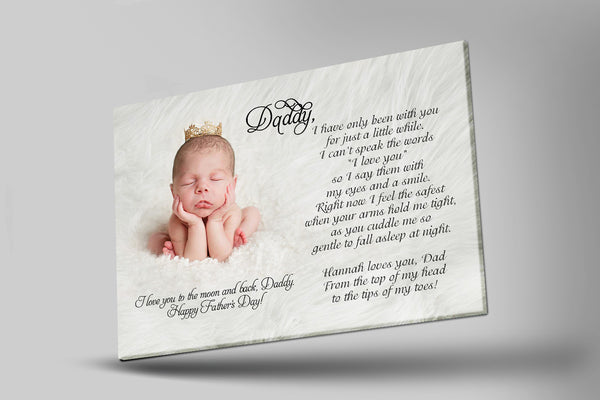 New Dad Personalized Canvas Happy First Father's Day Gift for New Daddy 1st Time Father Gift Customized| N2547