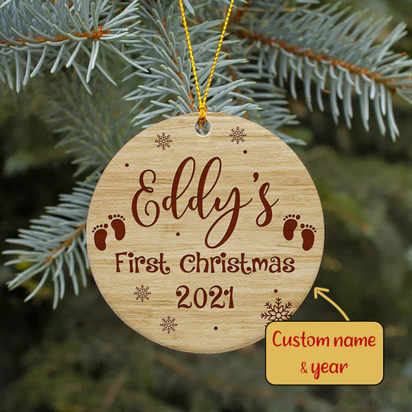 Custom Baby's First Christmas Ornament - Personalized Ornament for Baby Girl Baby Boy| Christmas Ornament for Baby Baby Reveal Gift Baby Announcement Ornament Gift for Family| JOR06