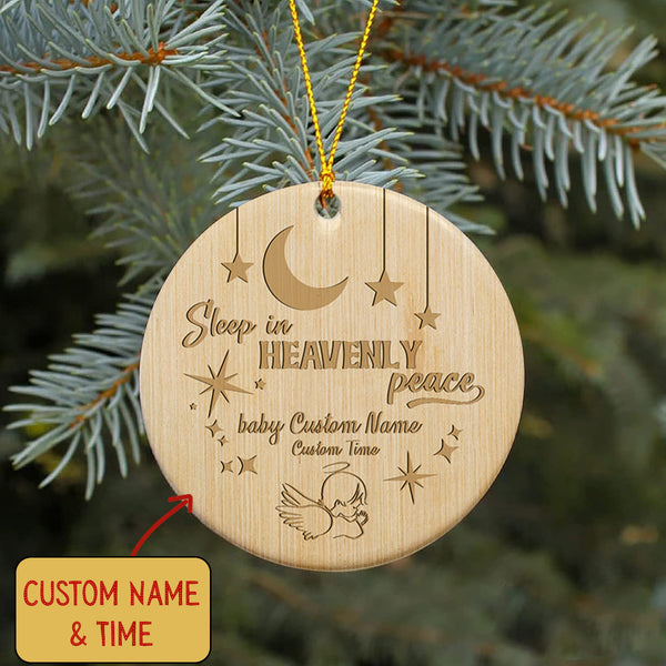Christmas Memorial Circle Ornament - Loss Baby Memorial Ornament Sleep in Heavenly Peace Ornament Remembrance Ornament Sympathy Gift for Loss of Child Infant Loss Miscarriage - JOR28