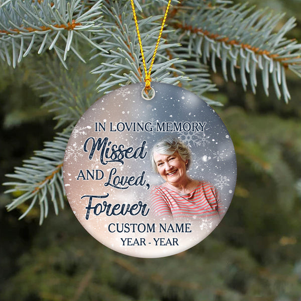Remembrance Memorial Ornament, Christmas in Heaven Ornament, Sympathy Gift for Loss of Loved One - OVT06