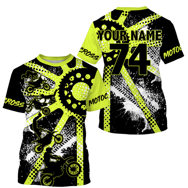 Dirt bike freestyle kid men women custom MX jersey UPF30+ green Motocross off-road racing shirt PDT63