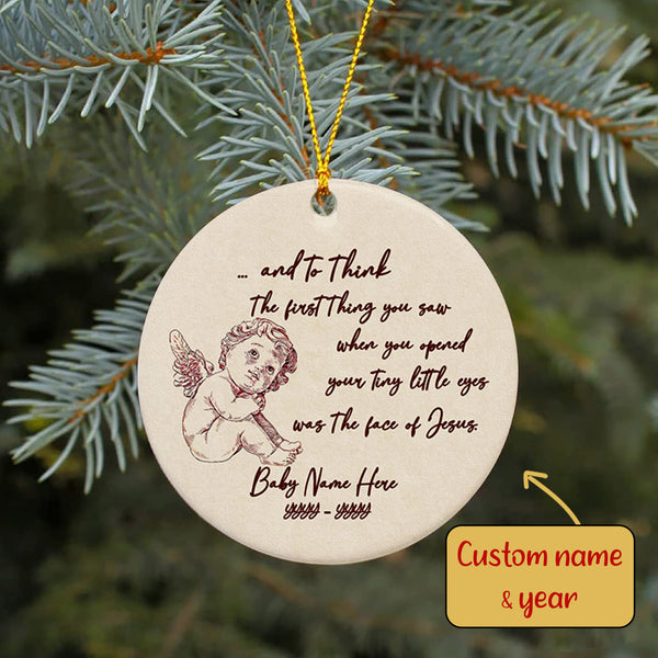 Miscarriage Memorial Ornament Custom Name Circle Ornament Memorial Gift Christmas Sympathy Gift for Baby Loss Infant Loss Stillborn - Baby Remembrance Ornament in Christmas - JOR30