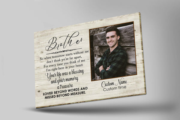 Brother Remembrance| Personalized Memorial Canvas| Brother Memorial Canvas, Memorial Gift for Loss of Brother| Sympathy, Bereavement Gift, Brother in Memory| T1069