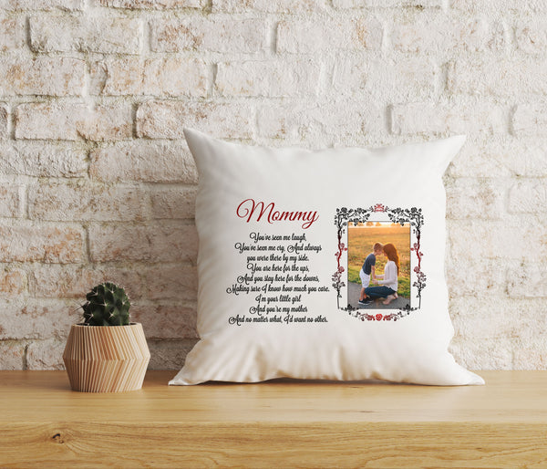 Mommy Personalized Pillow, Custom Photo Pillow Gift for Mom, Mother's Day Gift from Son Daughter| NPL12