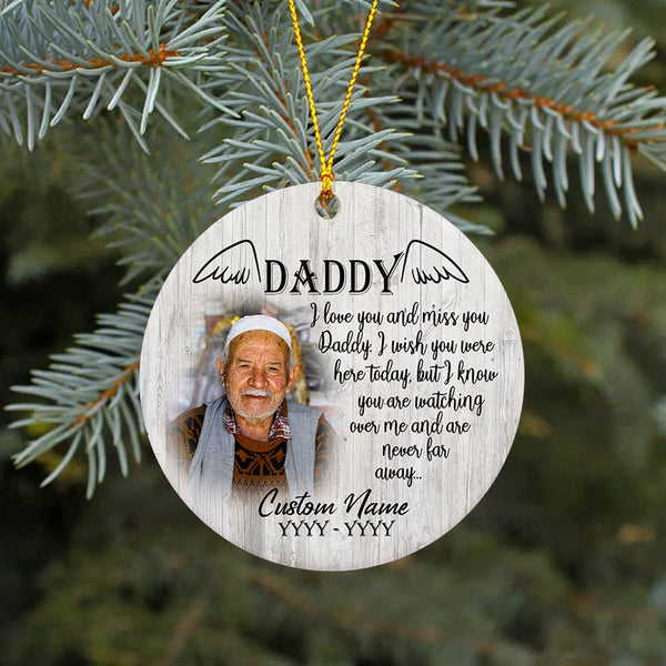 Dad memorial ornament, my angel dad, memorial Christmas ornament, sympathy ornament for loss of dad| ONT08