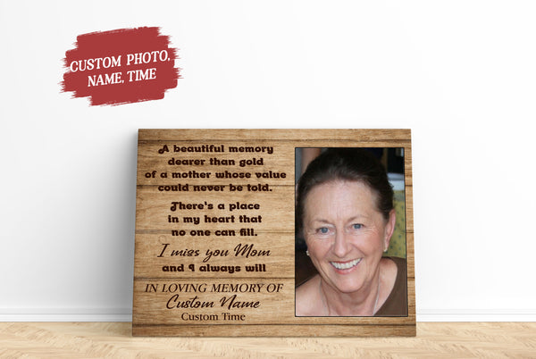 Mother Memorial Picture Canvas| I Miss You Mom - Custom Loss of Mother Sympathy Gift, Mom Remembrance| JC848