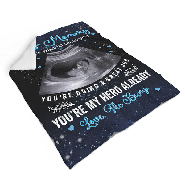 Mom To Be Blanket Personlized Sonogram Photo, First Mother's Day Gift for Expecting Mom, 1st Time Mother N2540