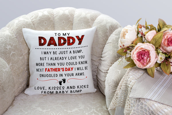 Dad to Be Pillow (Insert Included) First Father's Day Gift for New Dad from The Bump 1-side Print Case| NPL93