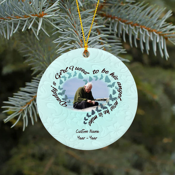 Dad Memorial Ornament - Daddy's Girl, Christmas Dad Remembrance Home Decor, Memorial Gift for Loss of Father in Memory| NOM196