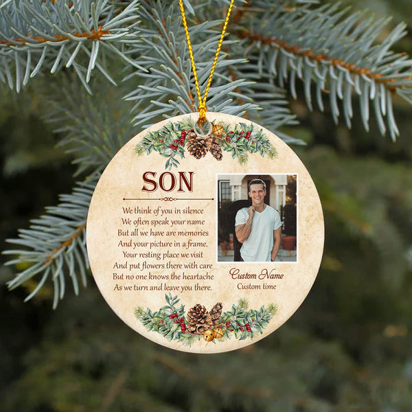 Son Memorial Ornament - My Angel Son, Christmas in Heaven, Son Remembrance Home Decor, Memorial Gift for Loss of Son in Memory, Loss of Child| NOM176
