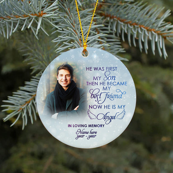 Son Memorial Ornament - My Angel Son, Christmas in Heaven, Son Remembrance Home Decor, Memorial Gift for Loss of Son in Memory, Loss of Child| NOM143