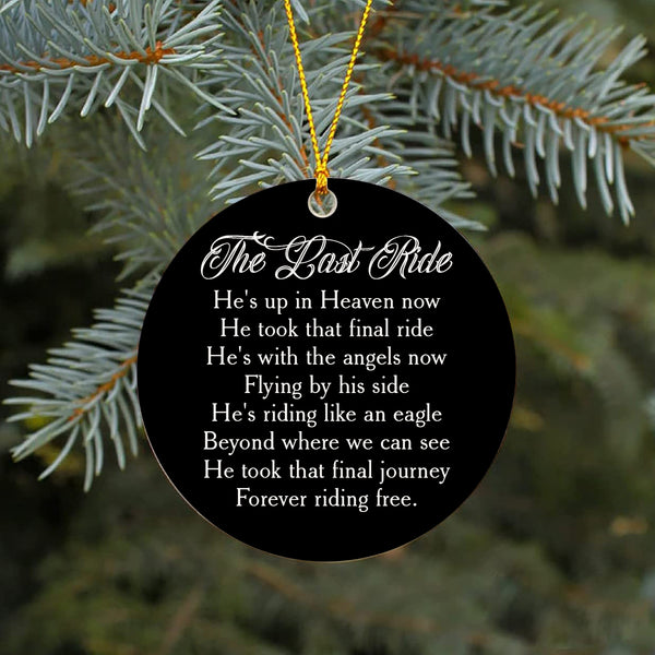 The Last Ride Biker Memorial Christmas Ceramic Ornament Personalized Motorcyle Sympathy Gift NOM256
