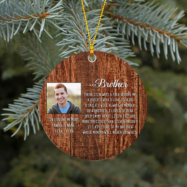 Brother Memorial Ornament - Angel Brother, Christmas in Heaven, Brother Remembrance Home Decor, Memorial Gift for Loss of Brother in Memory| NOM87