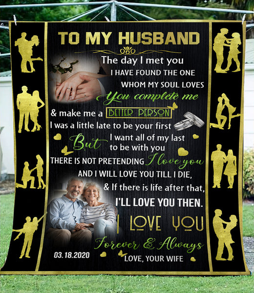 Custom Love Blanket to My Husband|  Personalized Blanket for Husband from Wife|  The Day I Met You| How We Dance in Life  Together| Anniversary Blanket for Him  on Birthday, Christmas BP46 Myfihu