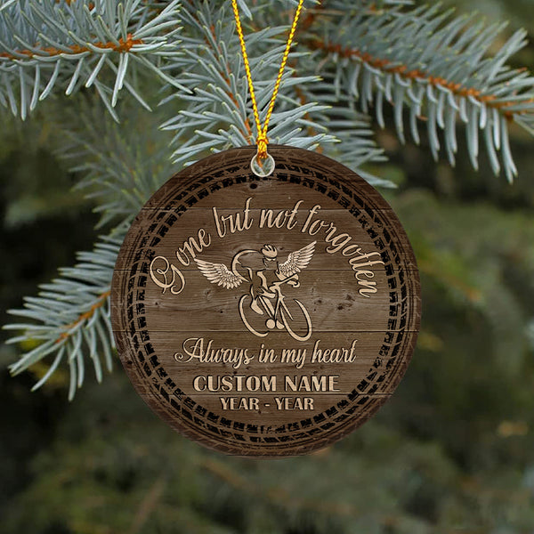 Gone but not forgotten cycling memorial Christmas ornament, mountain biker BMX cyclist ornament| ONT12