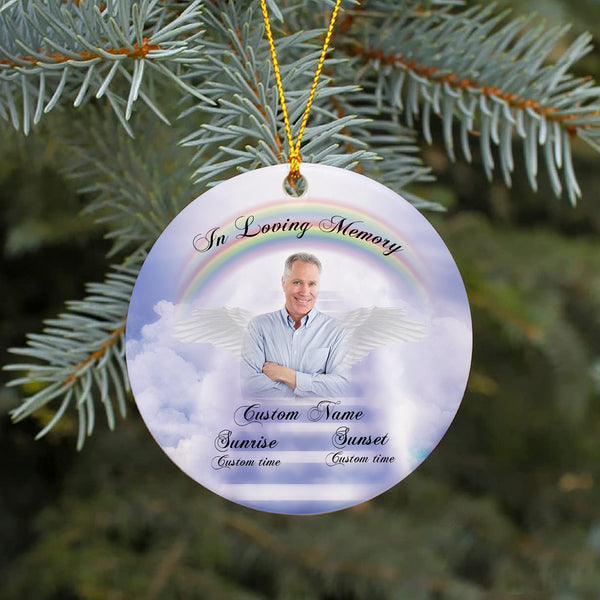 Personalized Memorial Ornament - In Loving Memory, Christmas in Heaven, Remembrance Home Decor, Memorial Gift for Loss of A Loved One| NOM95