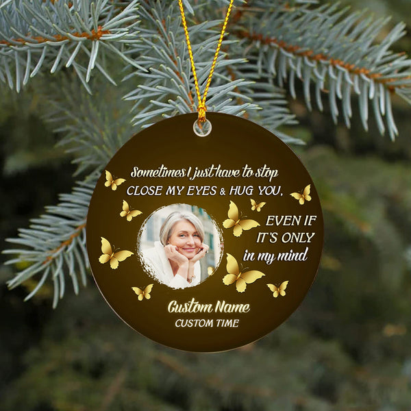 Memorial Circle Ornament - Custom Image Ornament Christmas Memorial Gift Sympathy Gift for Loss of Loved One, Father, Mother Christmas Remembrance Ornament - JOR33