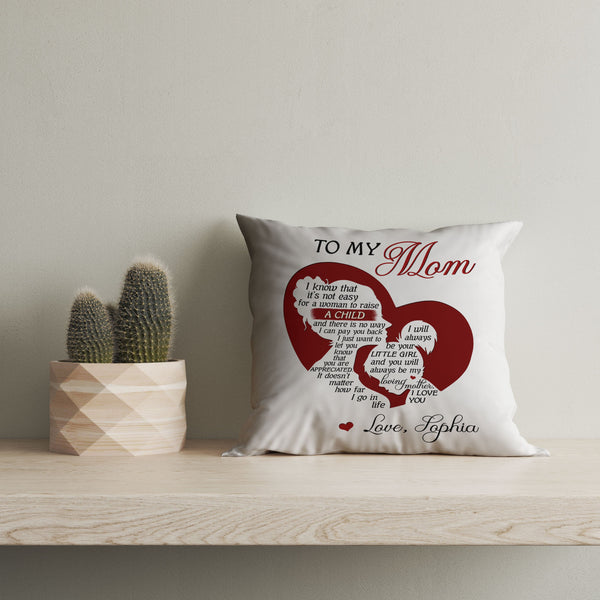 To My Mom Personalized Pillow, Mother's Day Gift from Daughter, Best Mom Ever Thoughtful Gift for Mom| NPL13