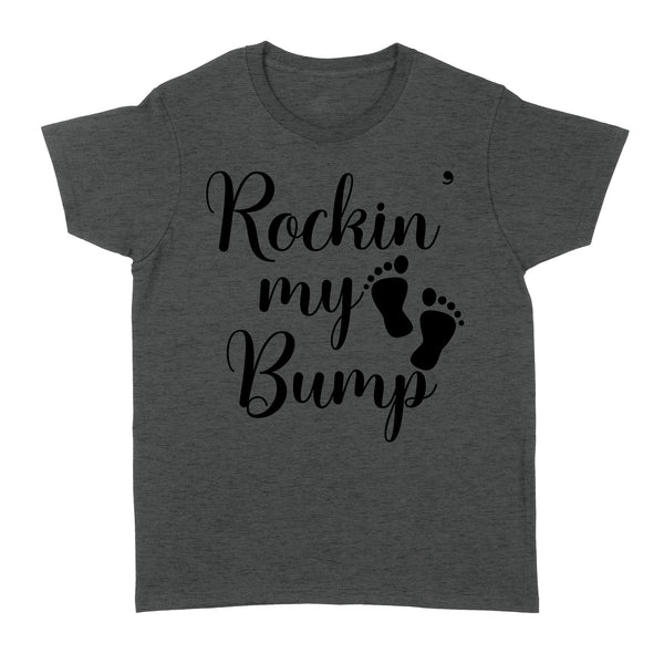 Rockin My Bump| Cute Pregnant Mom Shirt, Baby Bump, New Mom, Mom to Be, Expecting Mother Shirt| NTS50 Myfihu