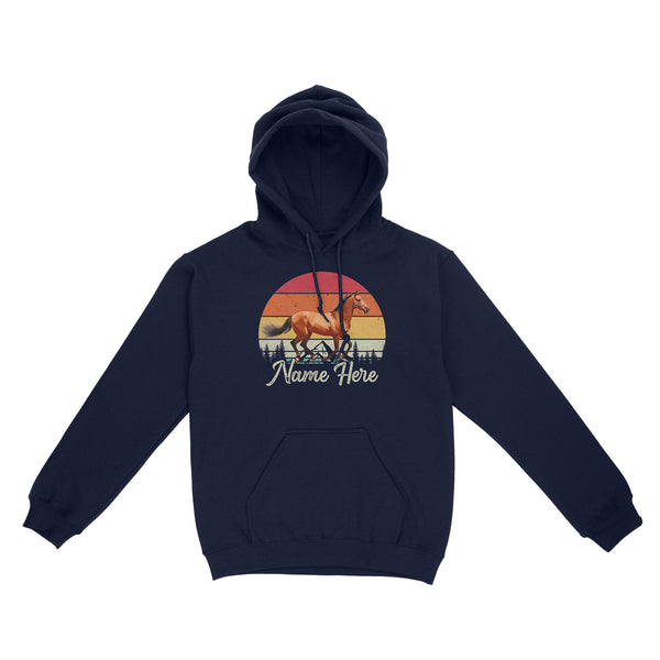 Custom Photo and name Horse retro Shirt, Horse Riding Shirt, Gift for Horse Lover D03 NQS3244 Hoodie