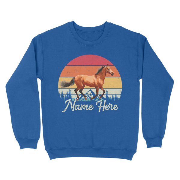 Custom Photo and name Horse retro Shirt, Horse Riding Shirt, Gift for Horse Lover D03 NQS3244 Sweatshirt