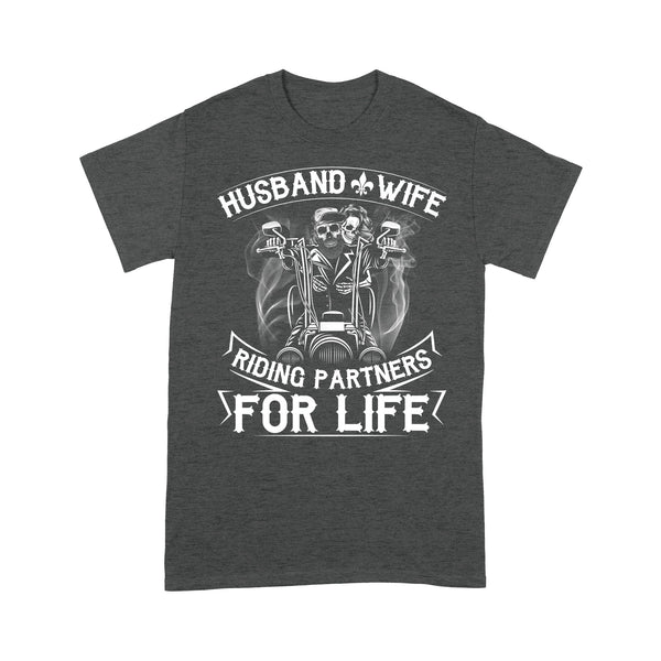 Motocycle Men T-shirt - Husband & Wife Riding Partners for Life, Cool Riding Tee for Him, Motocross Racing Shirt| NMS126 A01