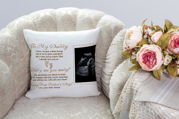 Dad to Be Personalized Pillow (Insert Included) Custom Sonogram First Fathers Day Gift 1-side Print| NPL132