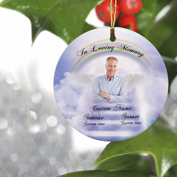 Personalized Memorial Ornament - In Loving Memory, Christmas in Heaven, Remembrance Home Decor, Memorial Gift for Loss of A Loved One| NOM95