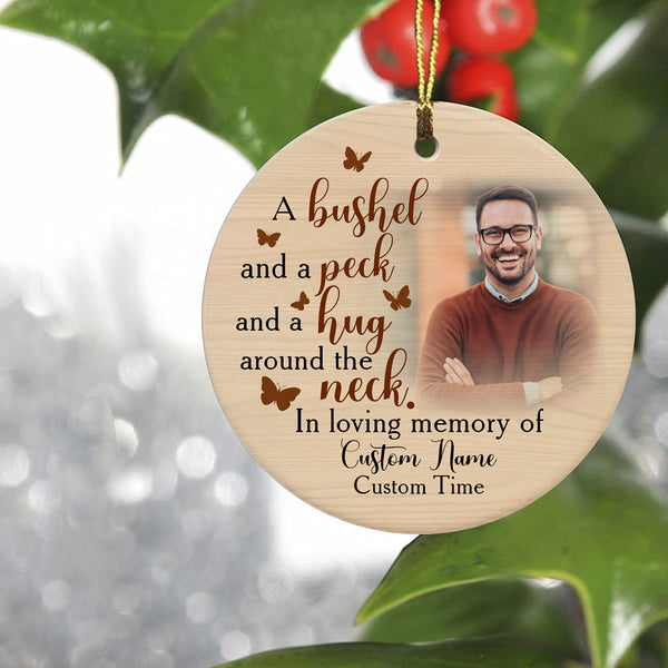 Memorial Circle Ornament - Personalized Ornament Butterfly Memorial Ornament Sympathy Gift for Loss of Father Mother In Loving Memory of Loved One in Heaven - JOR58