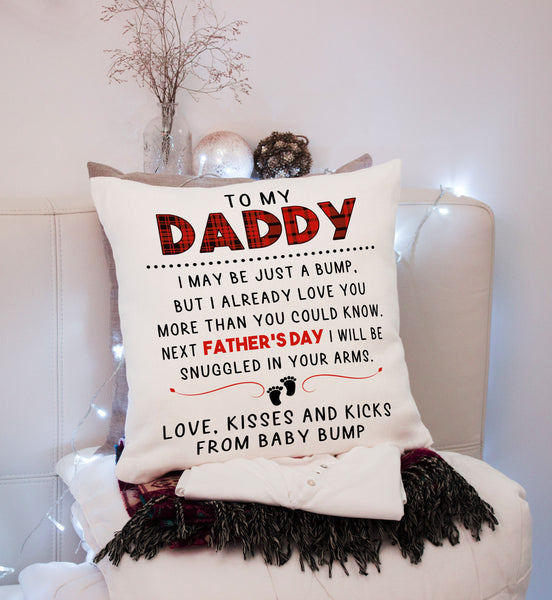 Dad to Be Pillow (Insert Included) First Father's Day Gift for New Dad from The Bump 1-side Print Case| NPL93