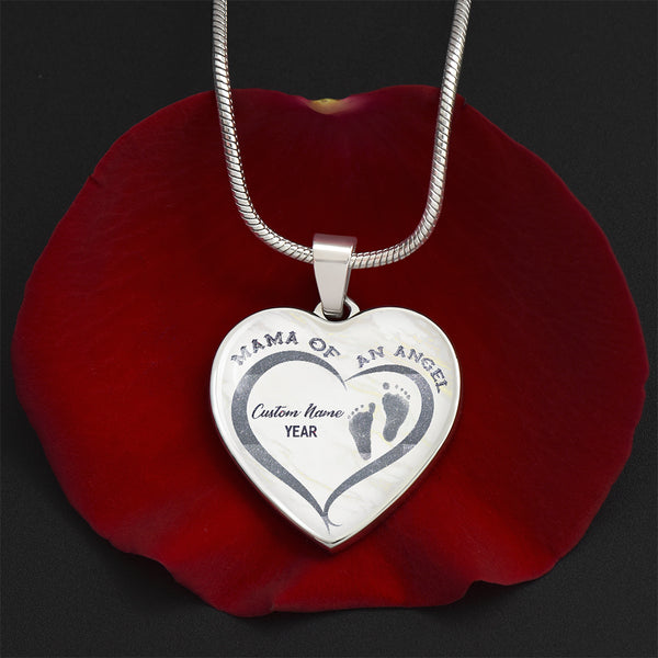 Baby footprints memorial necklace - Remembrance jewelry for loss infant, Miscarriage gift for Mom NNT40