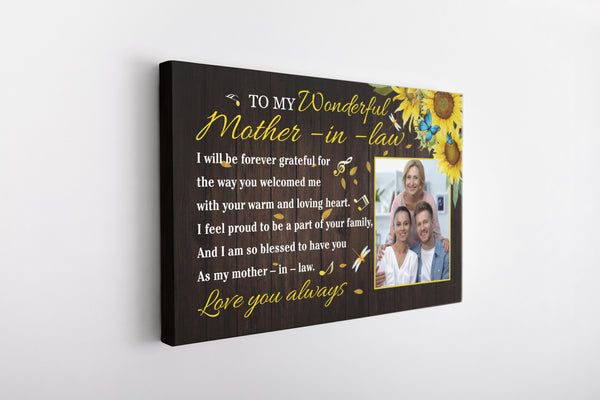 Customized Mother in Law Canvas| Mother in Law Gift, Gifts for Mother in Law, Mother in Law Gift, Best Gifts for Mother in Law, Happy Mother’s Day| AP585