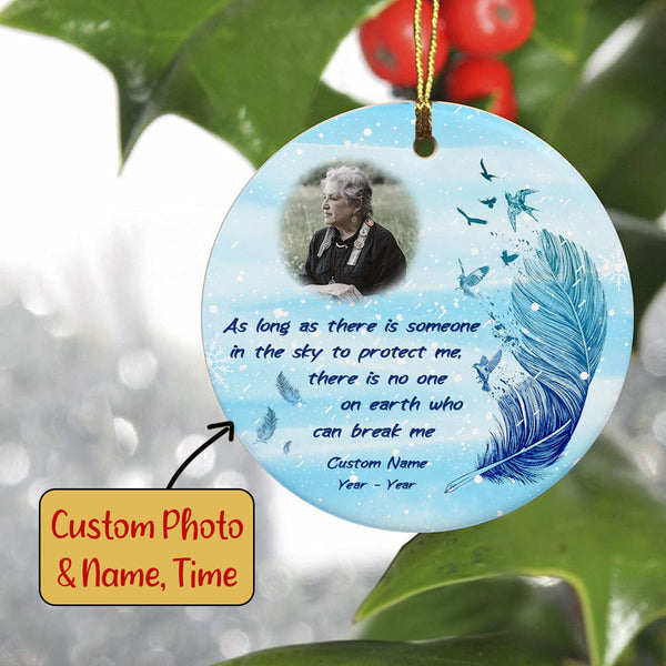 Personalized Memorial Ornament - Someone in The Sky, Christmas in Heaven, Remembrance Home Decor, Memorial Gift for Loss of A Loved One| NOM69
