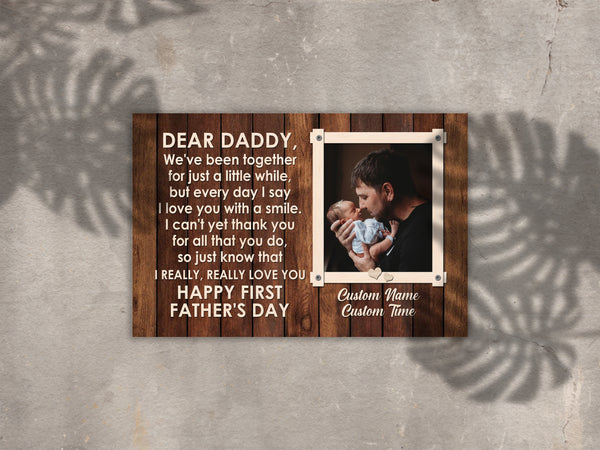 Personalized Canvas for Dad To Be| First Father's Day Gift for Husband, New Dad, Expecting Dad| JC889