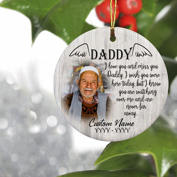 Dad memorial ornament, my angel dad, memorial Christmas ornament, sympathy ornament for loss of dad| ONT08