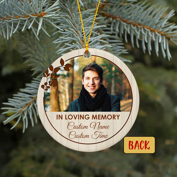 Son Memorial Ornament - Personalized 2 Sided Circle Ornament Christmas Remembrance Ornament Gift for Loss of Son In Loving Memory of Angel Son Loss Son Sympathy Son Remembrance - JOR85